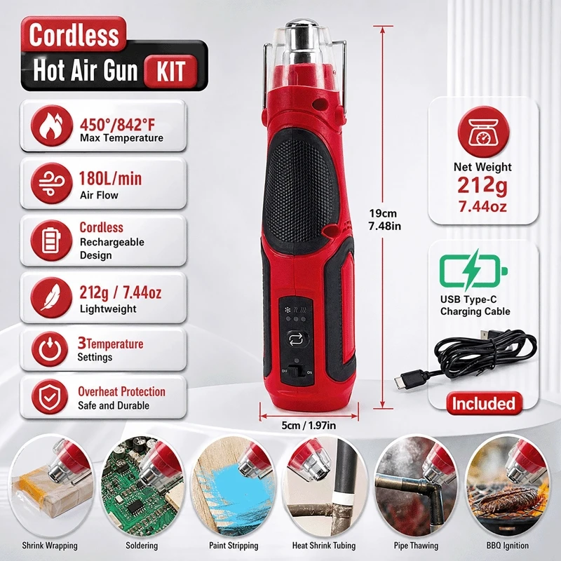 Portable Cordless Mini Heat Gu - огляд і ціна Heat Gun Small