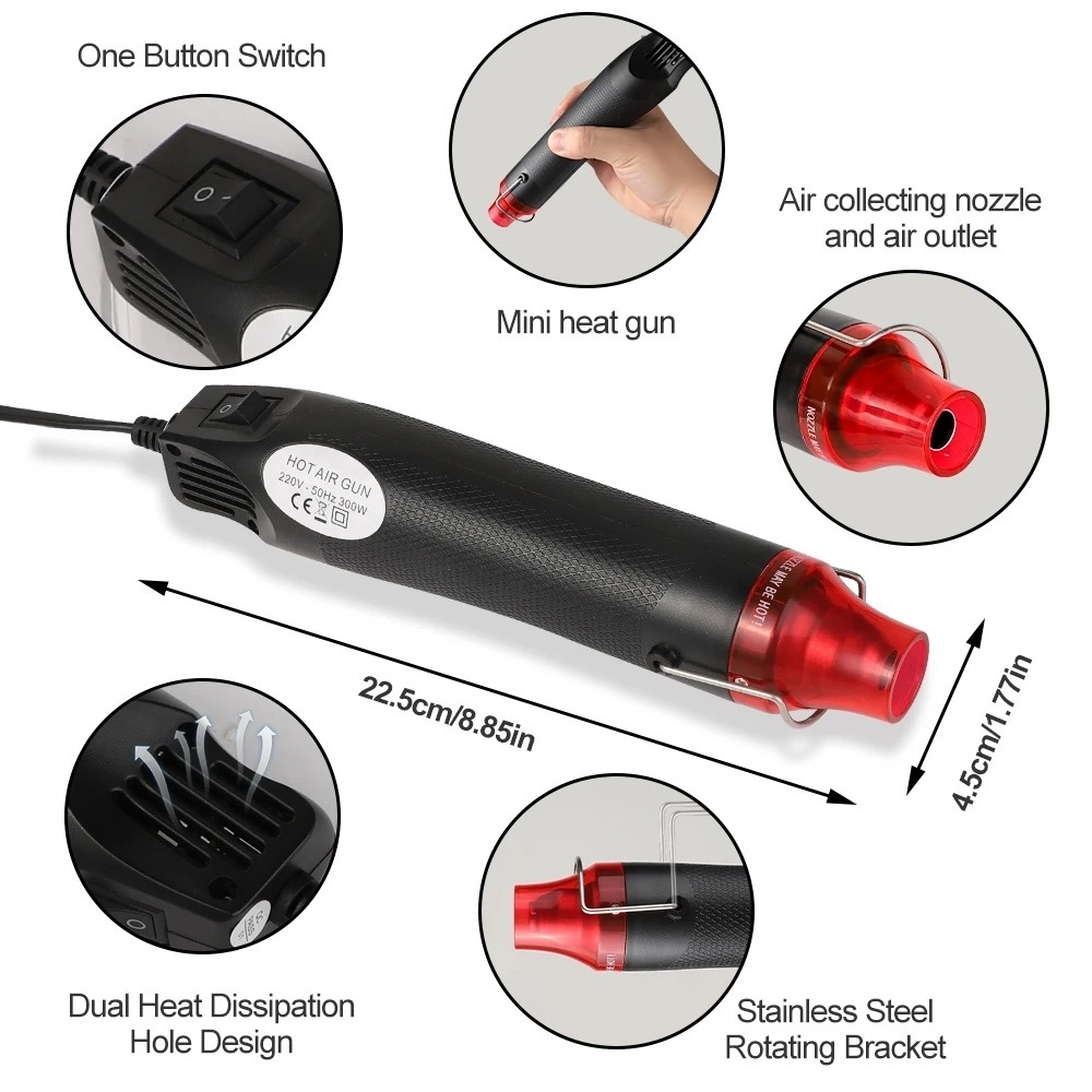 220V/110V Mini Hot Air Gun Tem - огляд і ціна Heat Gun Small